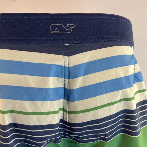 Vineyard Vines Men's Striped Nantucket Performance Swim Board Shorts - Size 35 - Picture 3 of 5